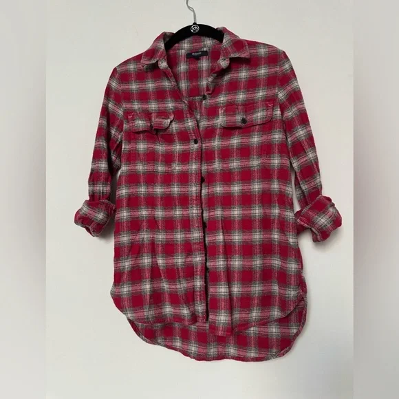 Madewell Red Plaid Button Up Shirt - Picture 1 of 4
